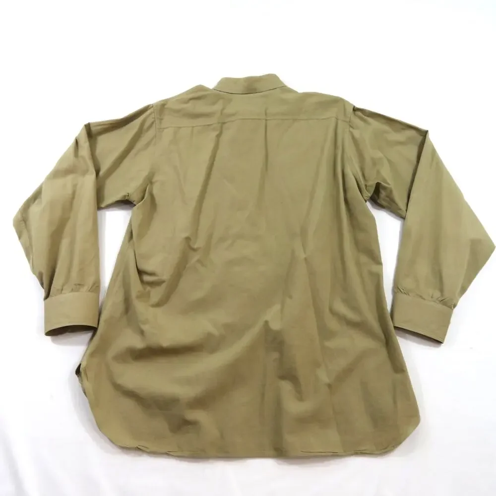 Elbeco Sanforized Shirt, Officers Military Utility Uniform Khaki Sz 16 40s/50s